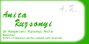 anita ruzsonyi business card